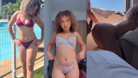 Cacheada linda dando a bucetinha de quatro